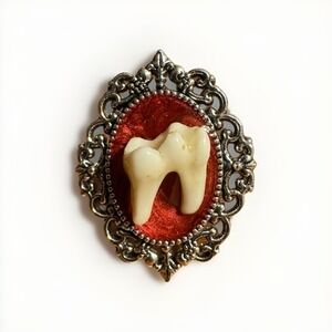 Handmade OOAK Taxidermy Raccoon Tooth Ring‎ Bone Gothic Jewelry Oddities Macabre